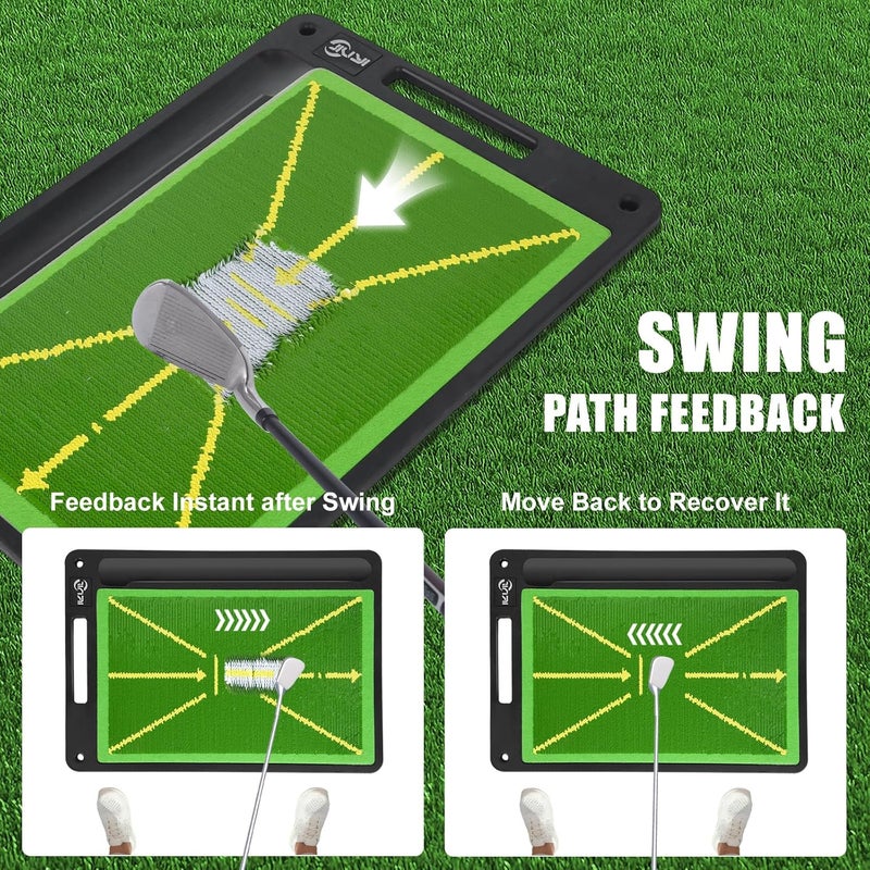 JIUYIBC Golf Mat Pro Premium Swing Training Mat for Analyzing Swing Path and Ball Impact, Replaceable Golf Practice Mats for Indoor Outdoor Hitting Training, Gifts for Men - Image 2